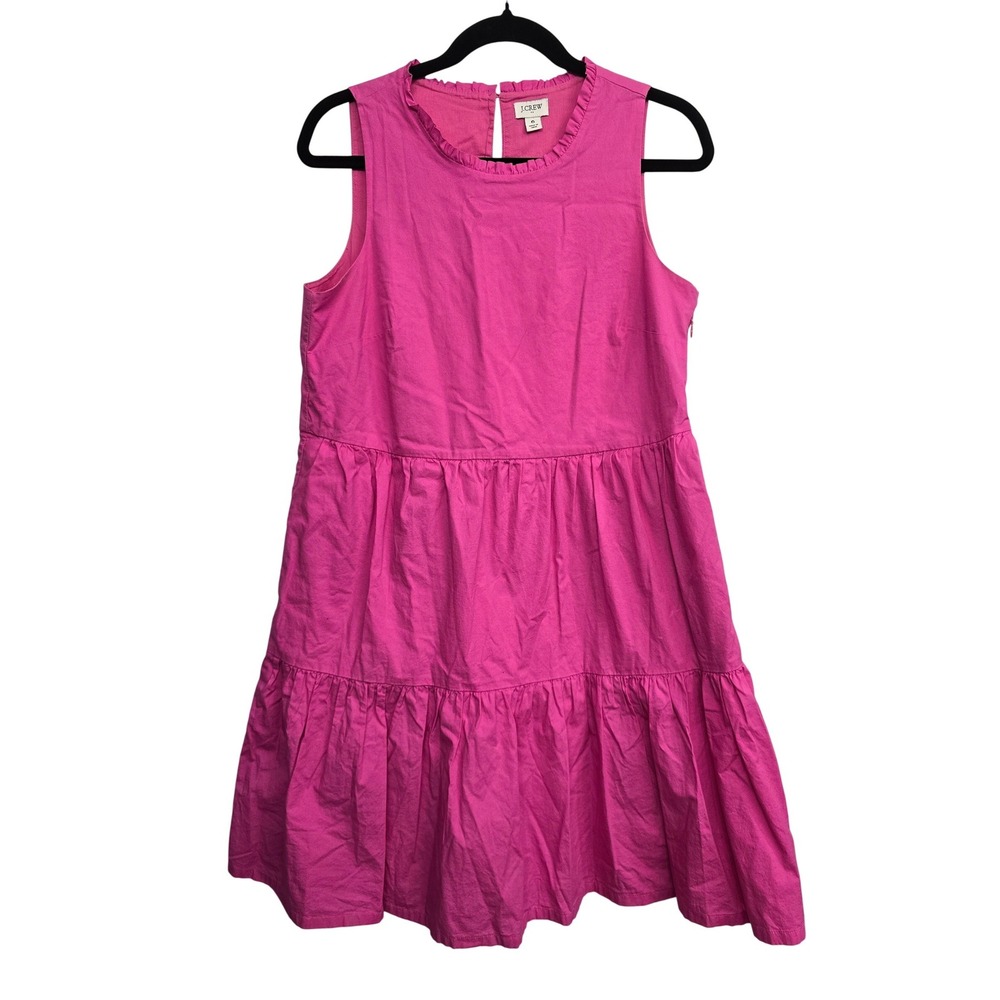 J.Crew Pink Tiered Dress Size 6 Barbiecore Coquette Soft Girl‎ Feminine Romantic